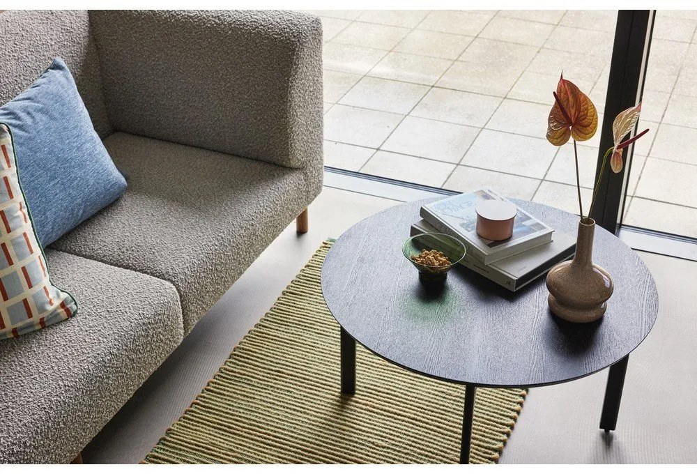 Čierny okrúhly konferenčný stolík ø 80 cm Fjord – Hübsch