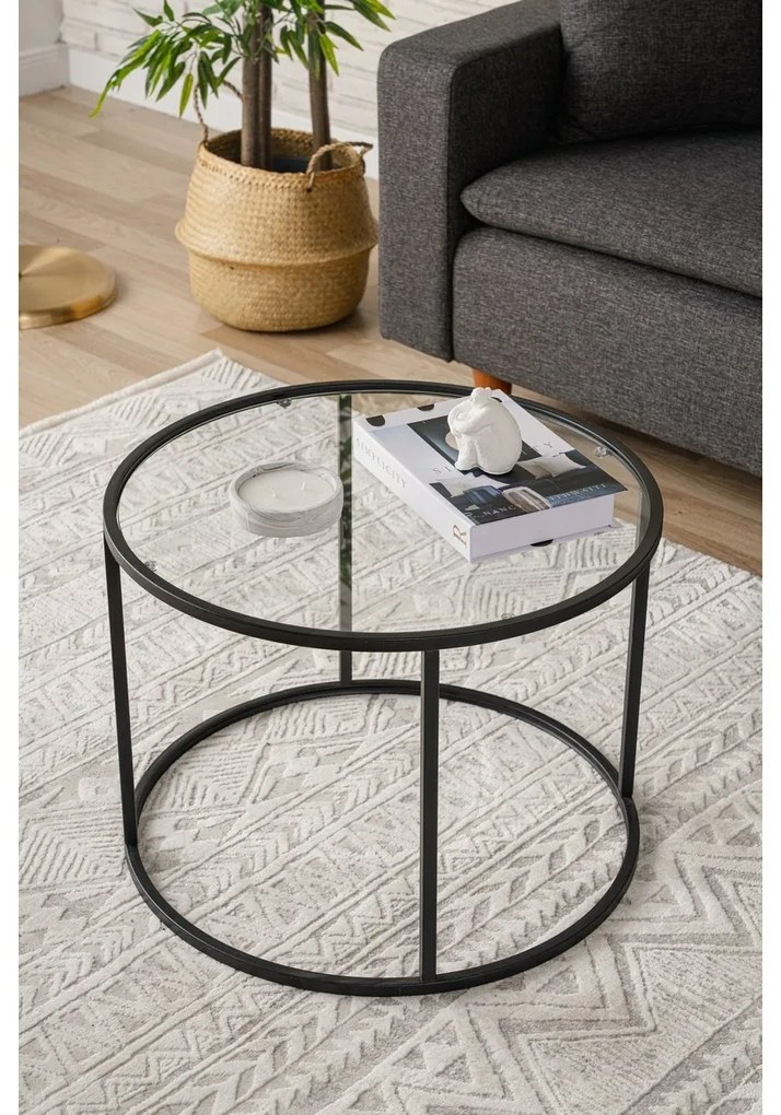 Berlín Čierny konferenčný stolík, 60 cm