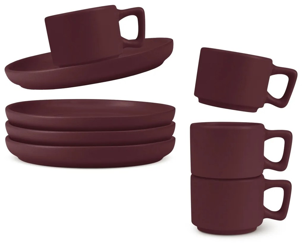 BerlingerHaus Súprava hrnčekov na espresso s podšálkami Leonardo 100 ml, 4+4 ks