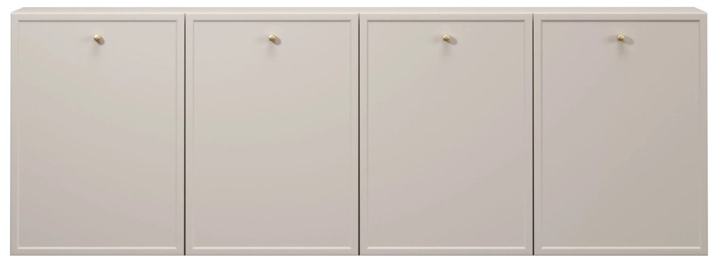 Závesná komoda Lorini 200 cm - kašmírová / zlaté úchytky G