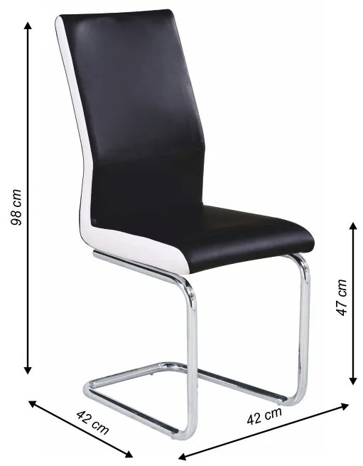 Jedálenská stolička Neana - čierna / chróm