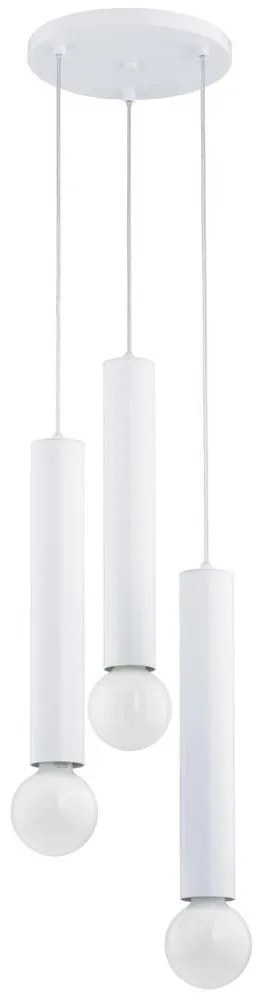 Luster na lanku TWISTER 3xE27/60W/230V pr. 28 cm biela
