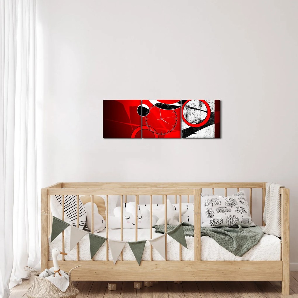 Obraz abstrakcie (s hodinami) (90x30 cm)