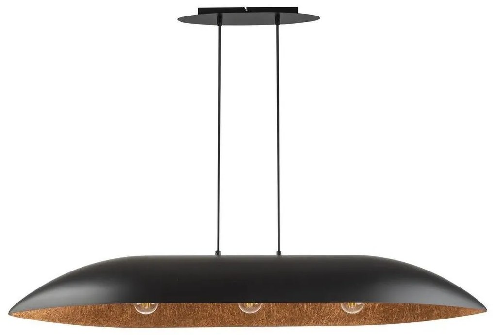 Luster na lanku GONDOLA 3xE27/60W/230V čierna/medená