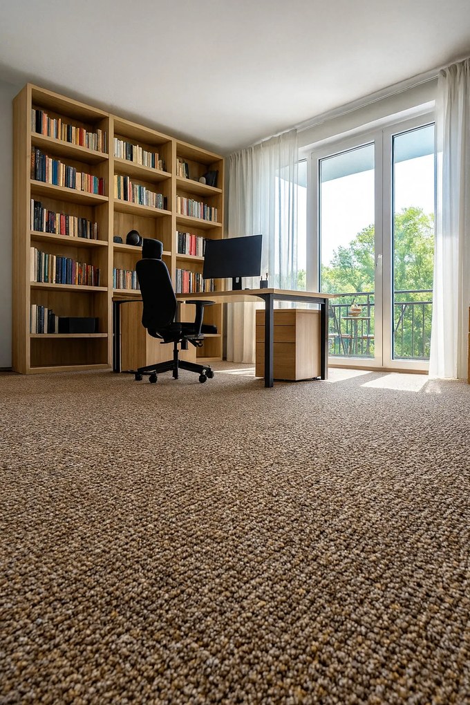 Metrážny koberec Rubin 2117 brown, na mieru, šíře 4m, hnedá, ab (mriežka), chodba / predsieň, Timzo