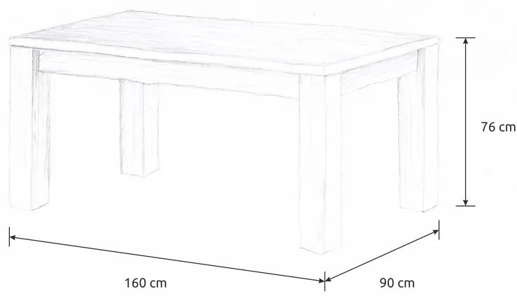 Wooded Jedálenský stôl Chicago z masívu BUK 160x90x76cm