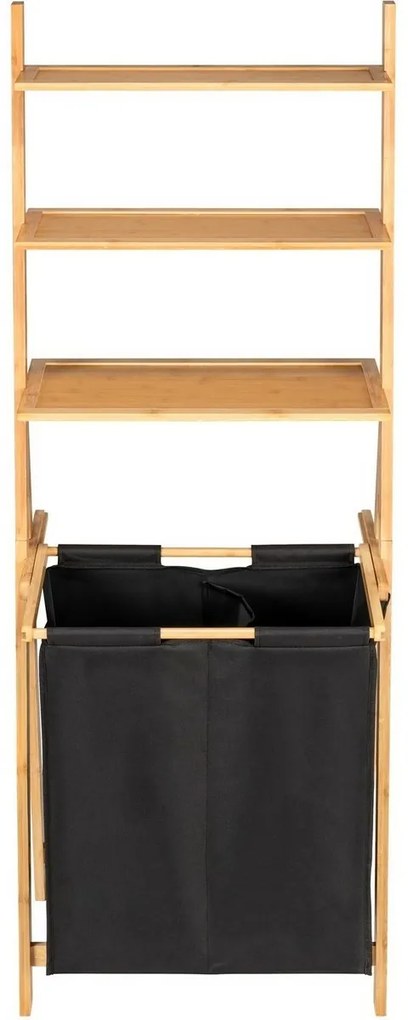 Wenko Rebríkový regál s košom na bielizeň Ecori, 152 x 35 x 57 cm