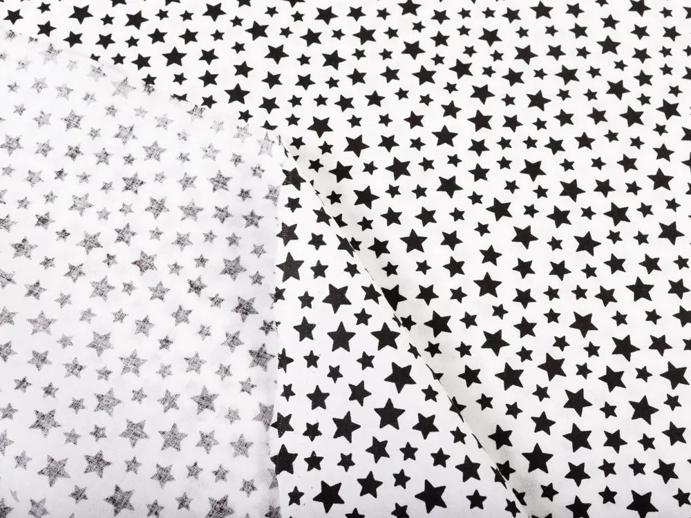 Biante Detský bavlnený záves Sandra SA-310 Čierne hviezdičky na bielom 150x140 cm