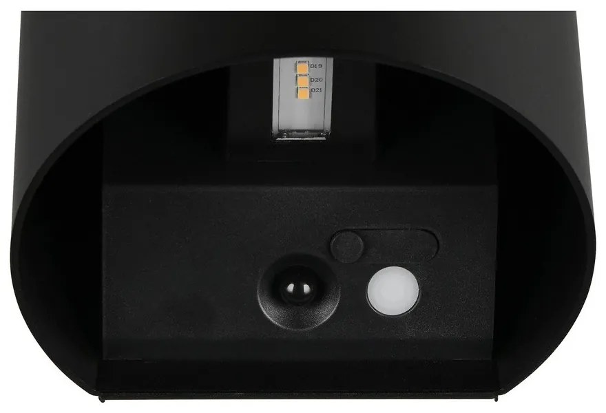 LED nástenné vonkajšie svietidlo so senzorom pohybu na USB (výška 10 cm) Genie – Reality