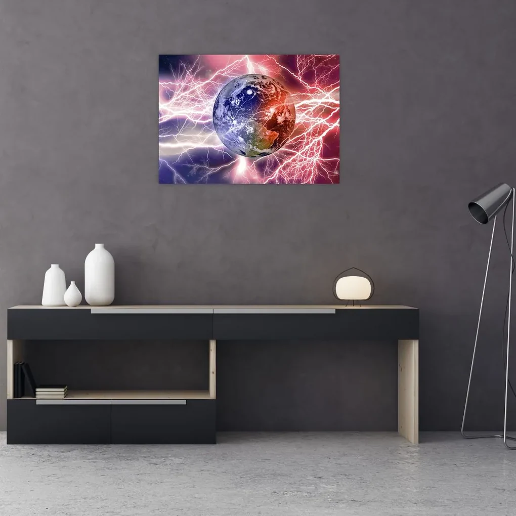 Obraz - Zemeguľa pod prúdom (70x50 cm)