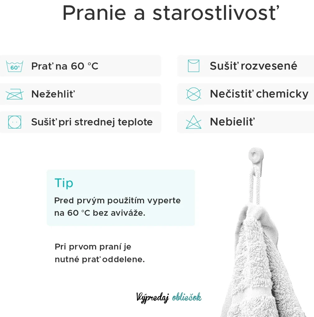 Uterák Comfort 50 x 100 cm azúrový, 100% bavlna