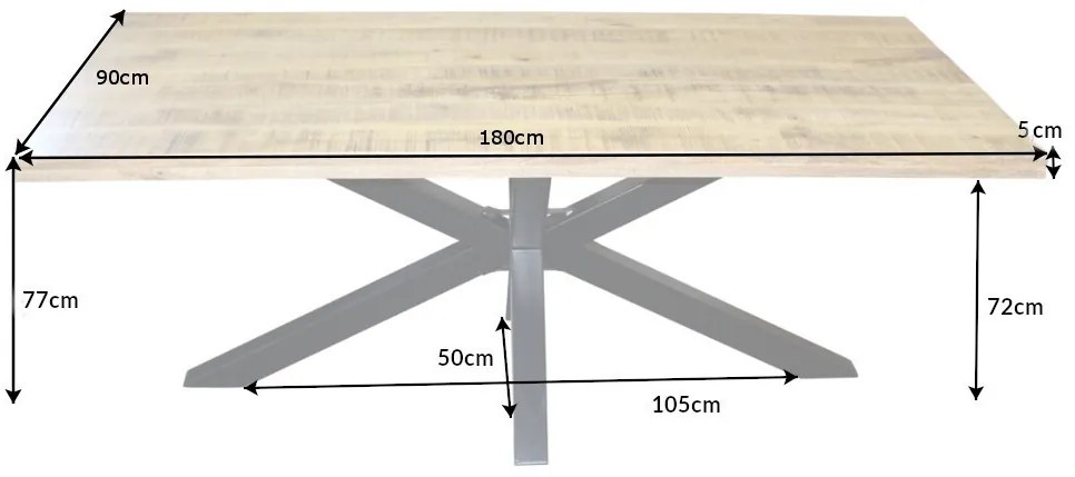 Jedálenský stôl Galaxy 180cm Mango