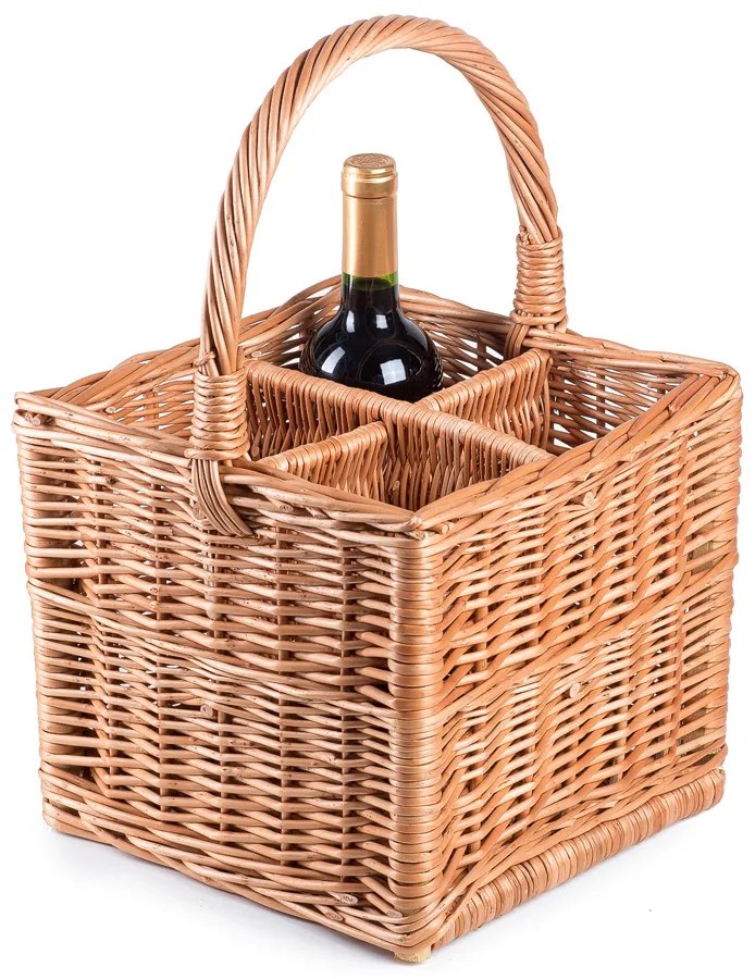 Kôš piknikový prútený na fľaše Bran I.š. 28 x hl. 28 x v. 23/40cm