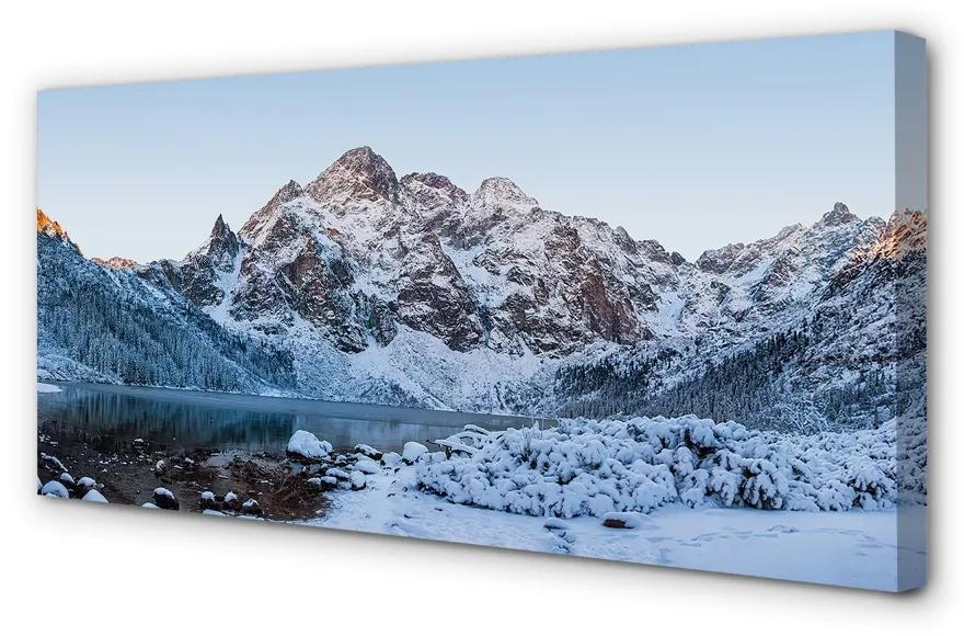 Obraz canvas Horské zimné jazero 140x70 cm