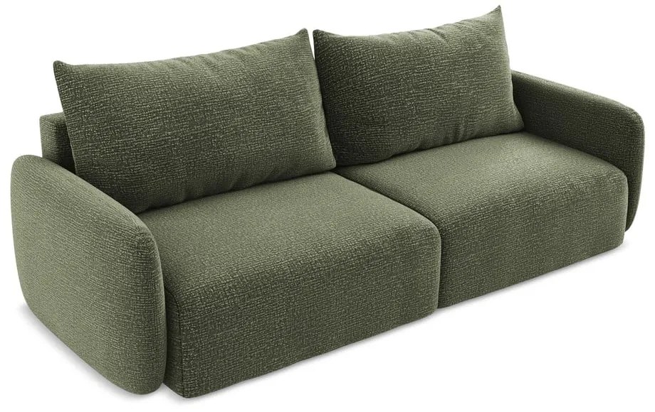 Zelená rozkladacia/s úložným priestorom pohovka 238 cm Kalena – Makamii