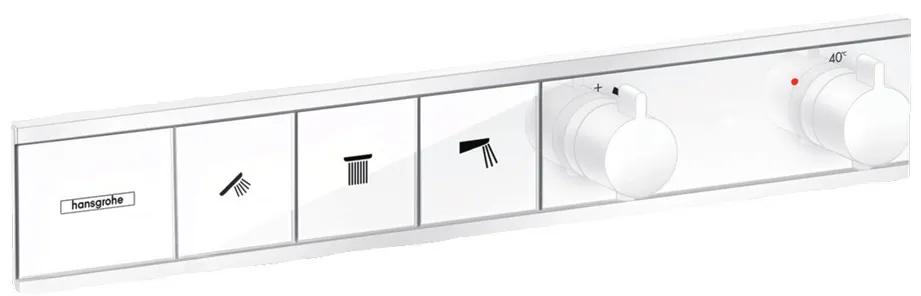 Hansgrohe RainSelect - Podomietkový termostatický modul pre 3 spotrebiče, matná biela 15381700