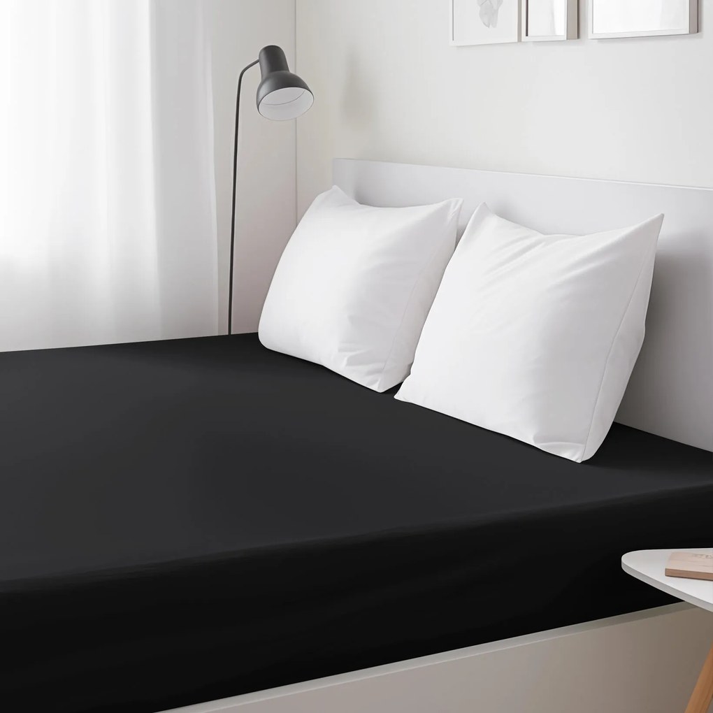 Goldea bavlnená napínacia plachta - čierna 140 x 200 cm