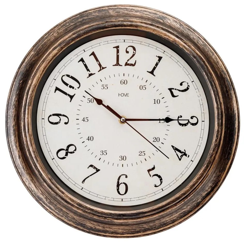 Nástenné hodiny pr. 40 cm 1xAA bronz/biela