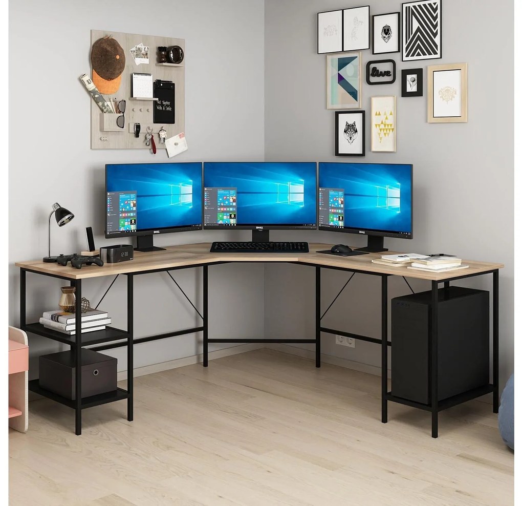 PC stolík Powerfull (čierna + dore). Akcia -17%. Vlastná spoľahlivá doprava až k Vám domov. 1102479