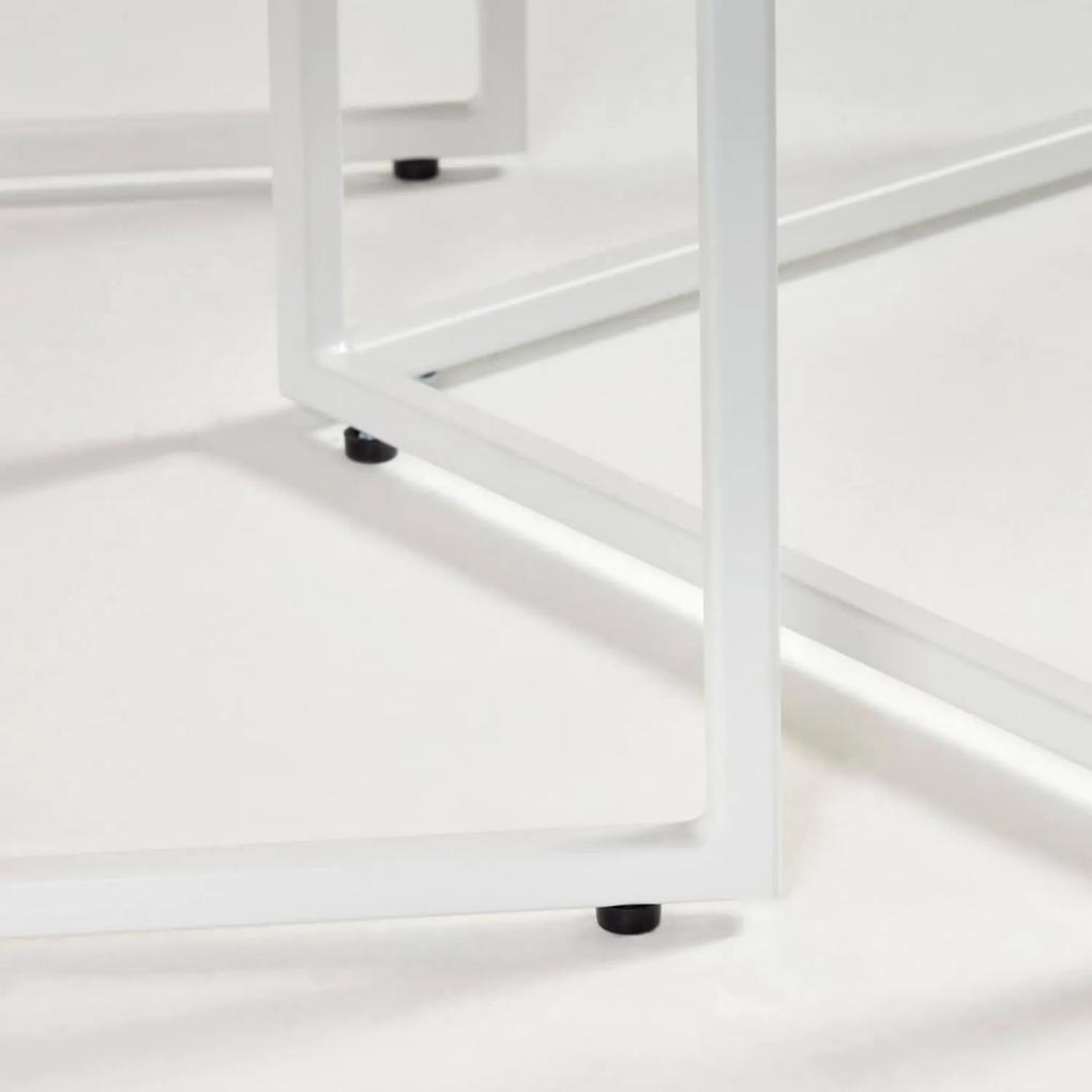 Set 2 odkladacích stolíkov noya 45 x 45 / 35 x 35 cm biely MUZZA