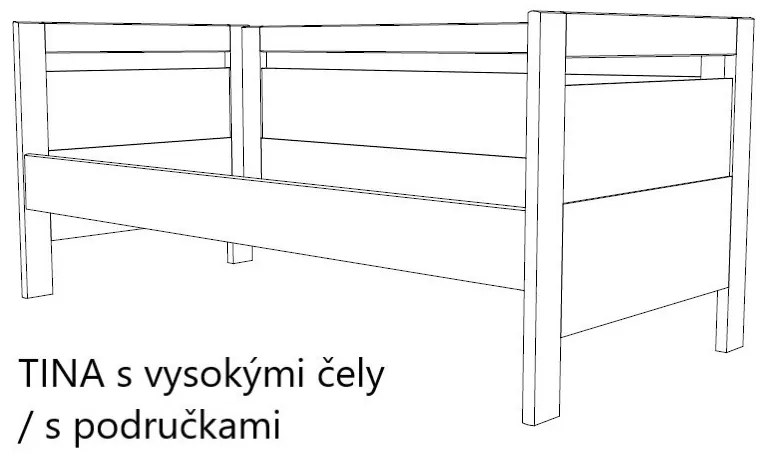 BMB TINA - masívna buková posteľ 90 x 200 cm bez podrúčok, buk masív