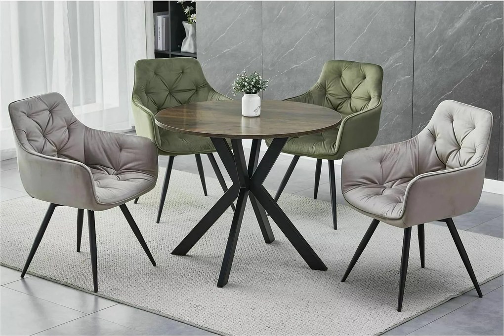 Jedálenský stôl Talia II 90 cm orech/čierny