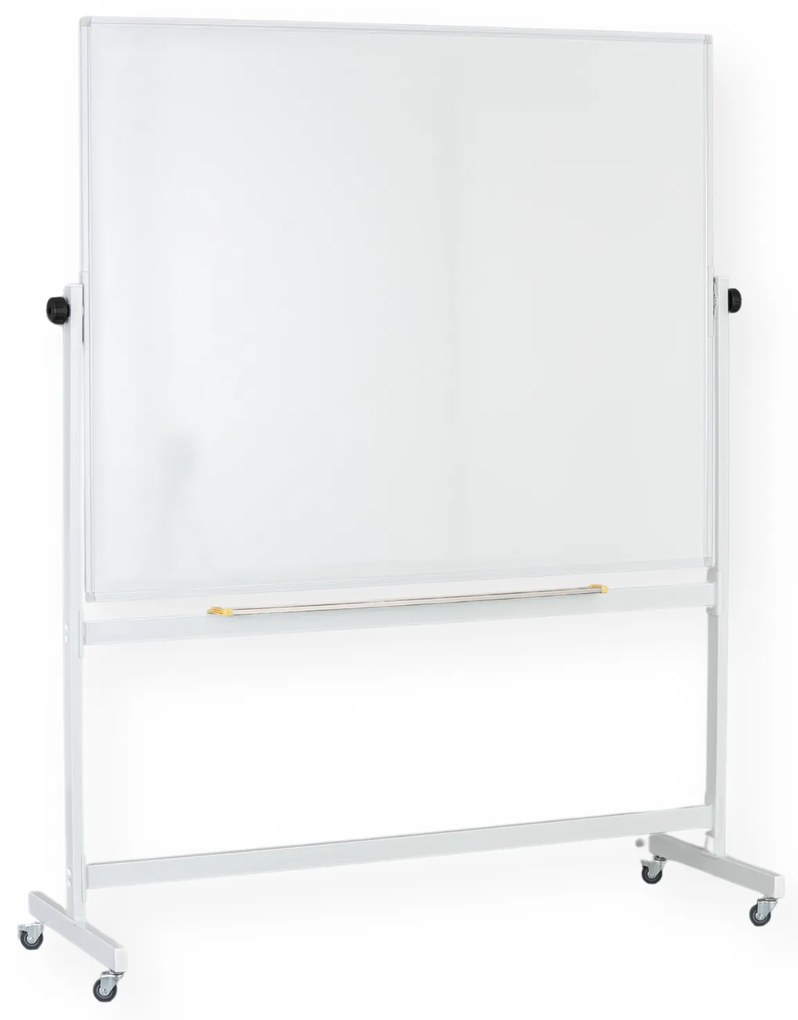 Mobilná otočná magnetická tabuľa, lakovaný povrch, 1200 x 1500 mm