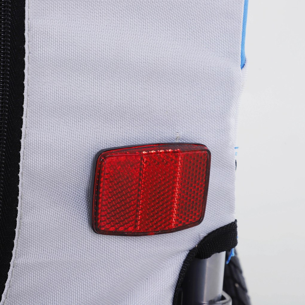 PawHut Príves pre domácich miláčikov na bicykel s 8 reflektormi, vlajkou a ťahacím barom, oceľ a polyester, vodotesný, max. 30 kg, 130L x 73W x 90H cm
