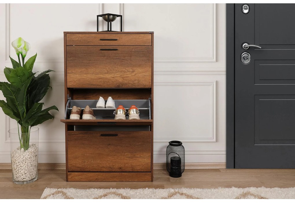 Botník (skrinka na topánky) Butoti 6 (orech oslo). Akcia -19%. Vlastná spoľahlivá doprava až k Vám domov. 1094668