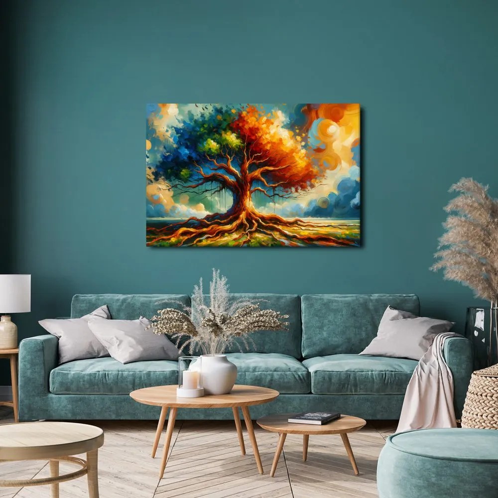 Obraz strom života v farbách jesene