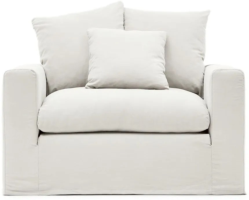 Biele ľanové kreslo Nora – Kave Home