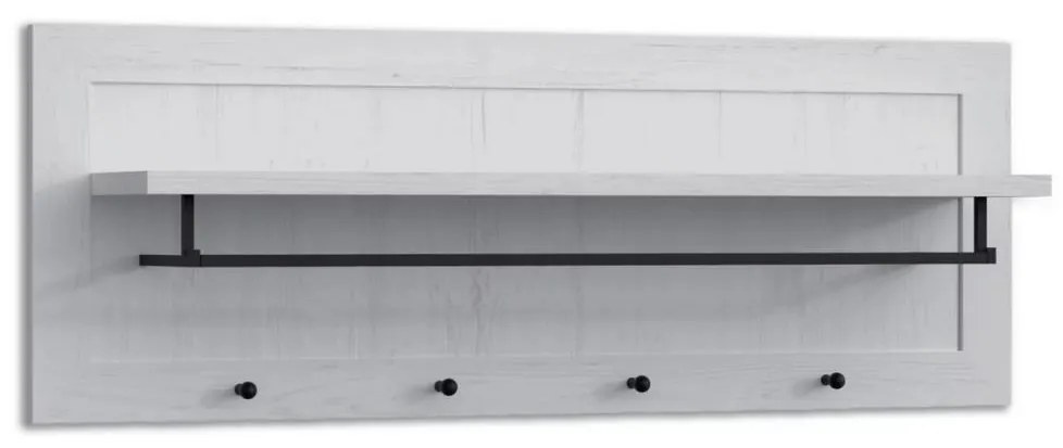 Nástenný vešiak LEMAS 40x109 cm biela