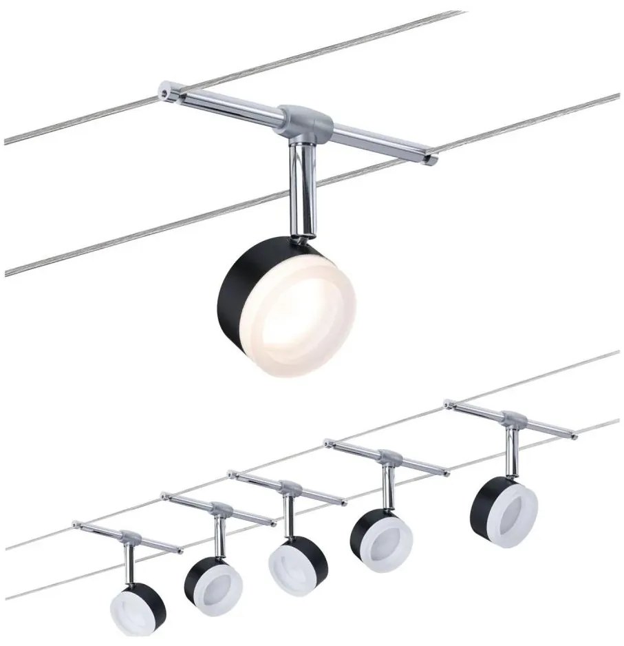 Paulmann 94457 - SADA 5xLED/4W bodových svietidiel do lanového systému CLEAR 230V