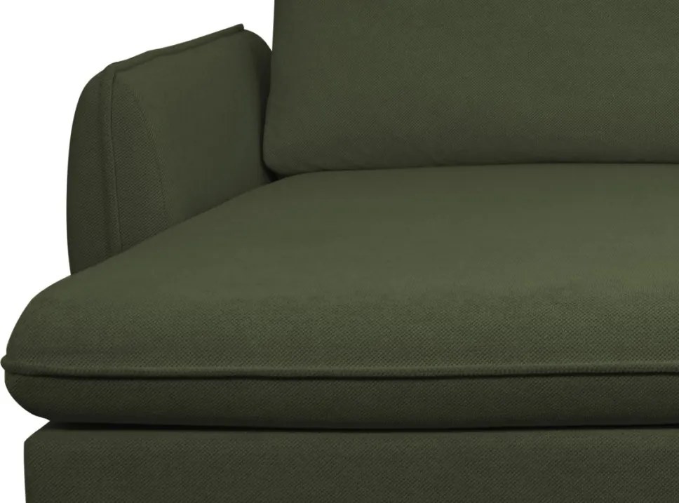 Rohová sedačka Salma, tmavo zelená látka, univerzálna pravá/ľavá