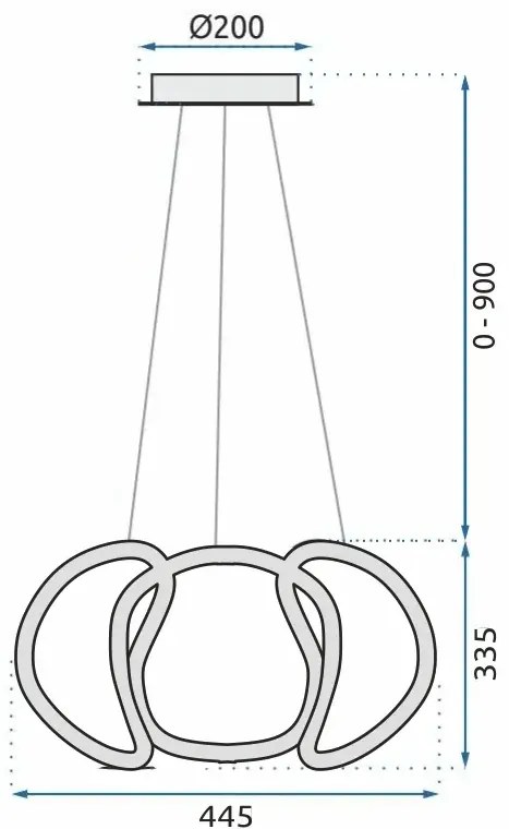 Elegantné moderné LED stropné svietidlo s diaľkovým ovládaním chróm