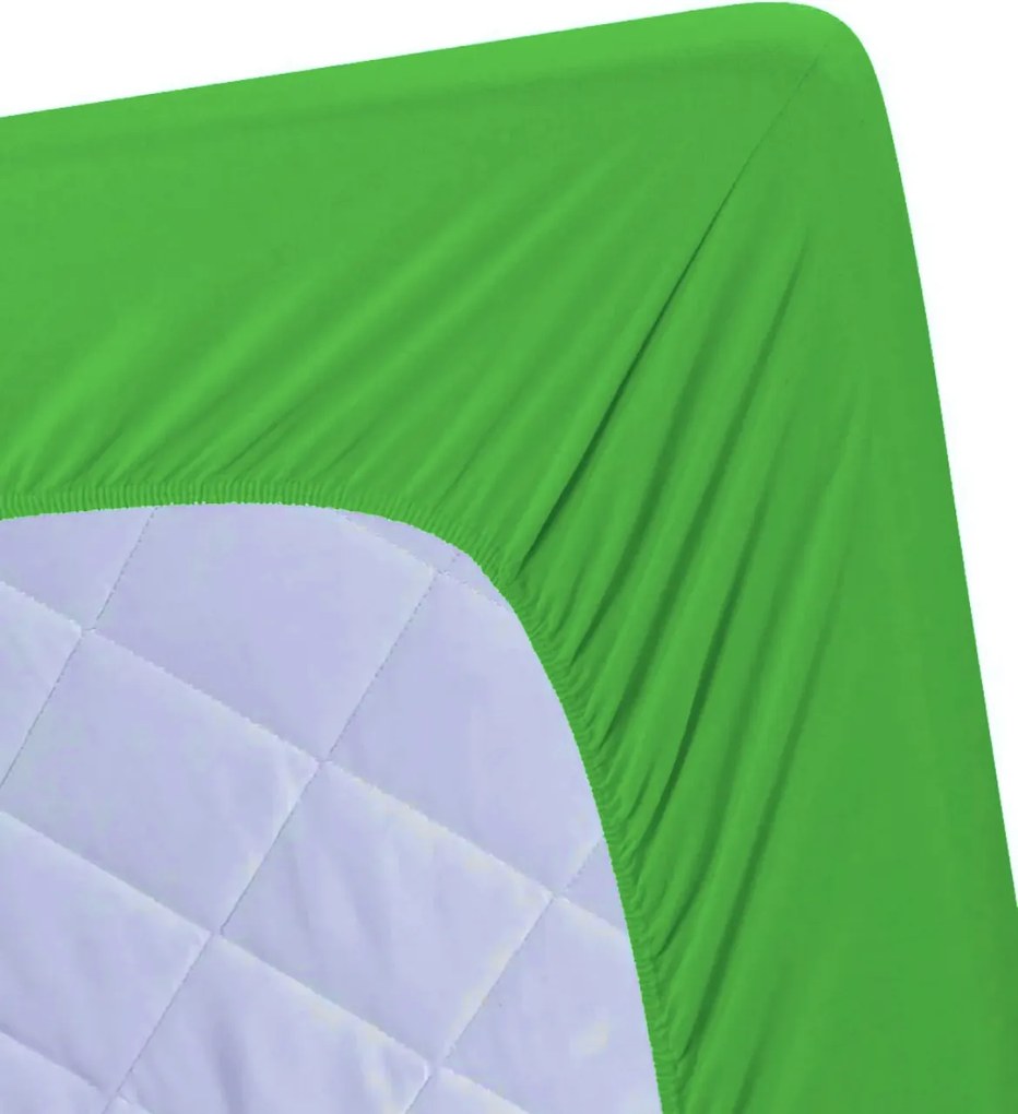 Posteľná plachta jersey zelená kiwi - 200x200cm