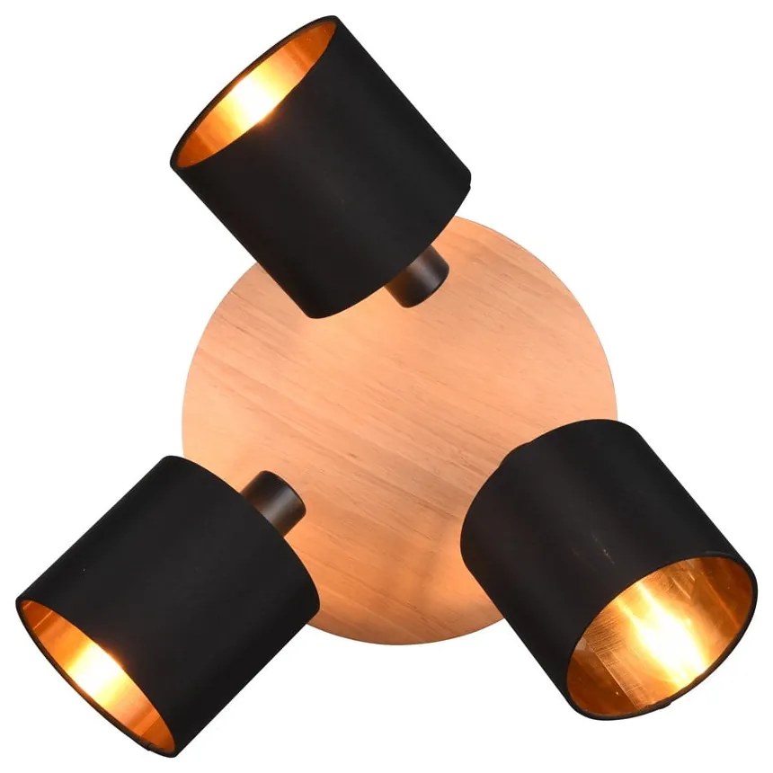 Bodové svietidlo v čierno-prírodnej farbe ø 12 cm Tommy – Trio