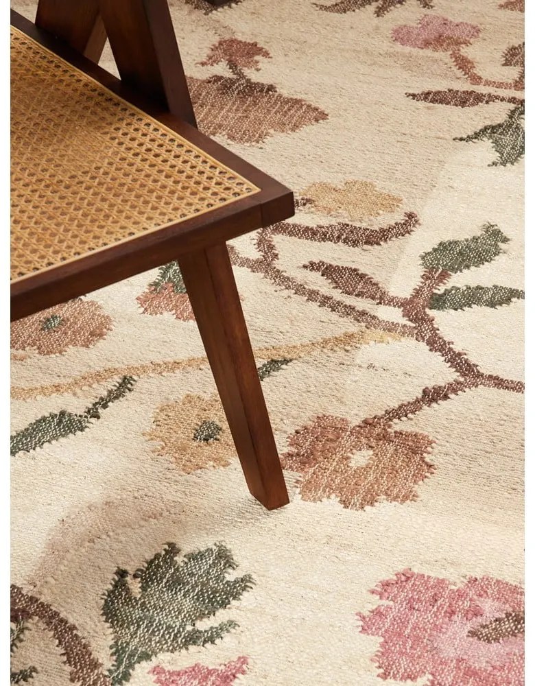 Krémový ručne tkaný jutový koberec 80x150 cm Roya Violette – Elle Decoration