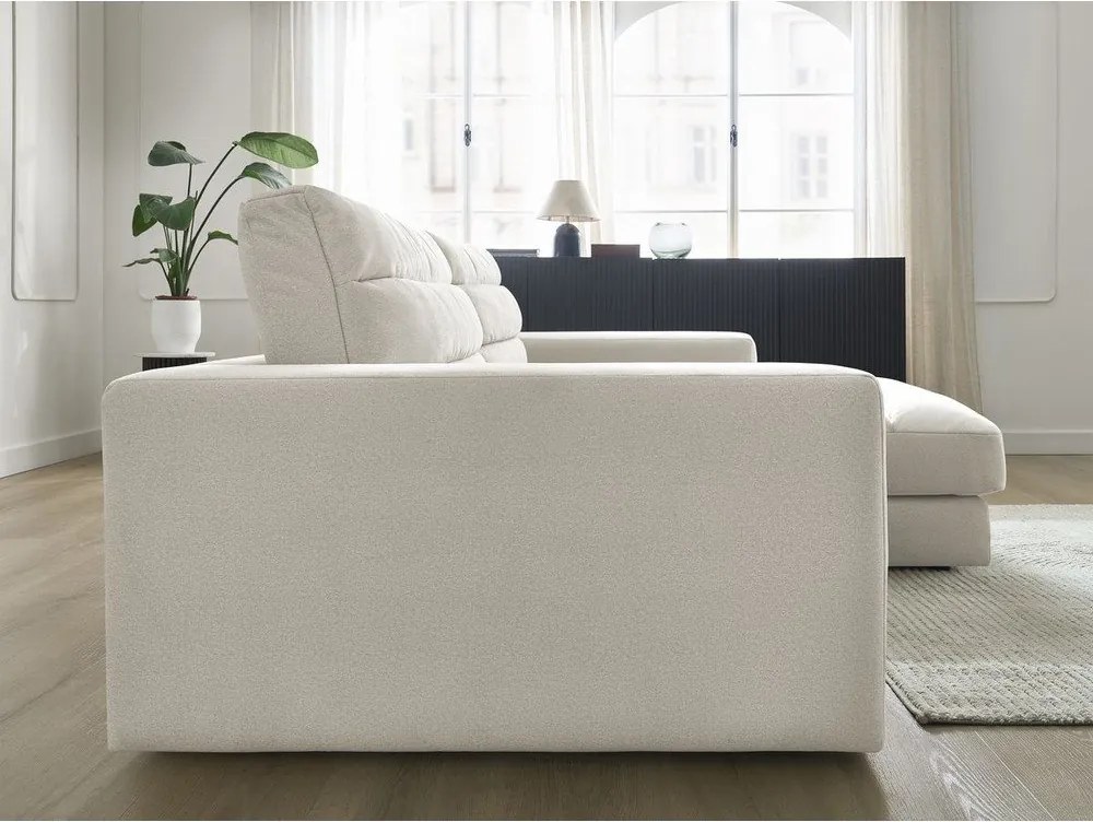 Béžová zamatová rohová pohovka (pravý roh/s leňoškou) Sierra – Bobochic Paris