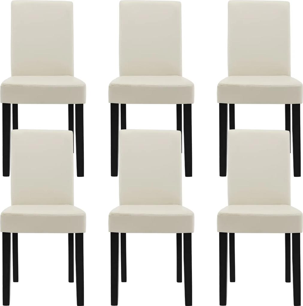 [en.casa] Jedálenské stoličky 6 x HTMY-9704 krémové