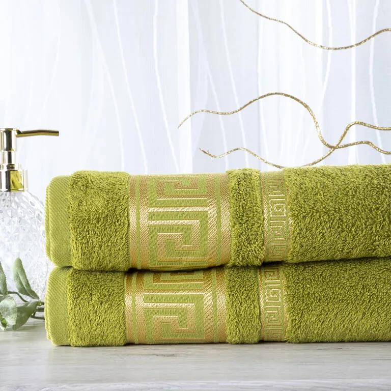 Sada 2 kusov bambusových uterákov ROMA zelená 50 x 100 cm