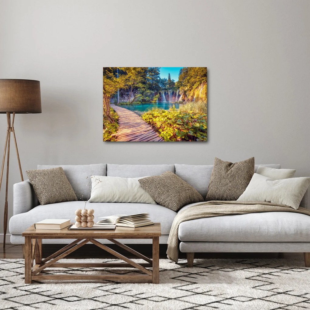 Obraz - Plitvické jazerá, Chorvátsko (70x50 cm)