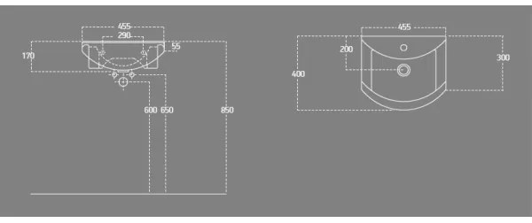 Aqualine - Zapustené umývadlo ZERO 45,5x40 cm keramika/biela