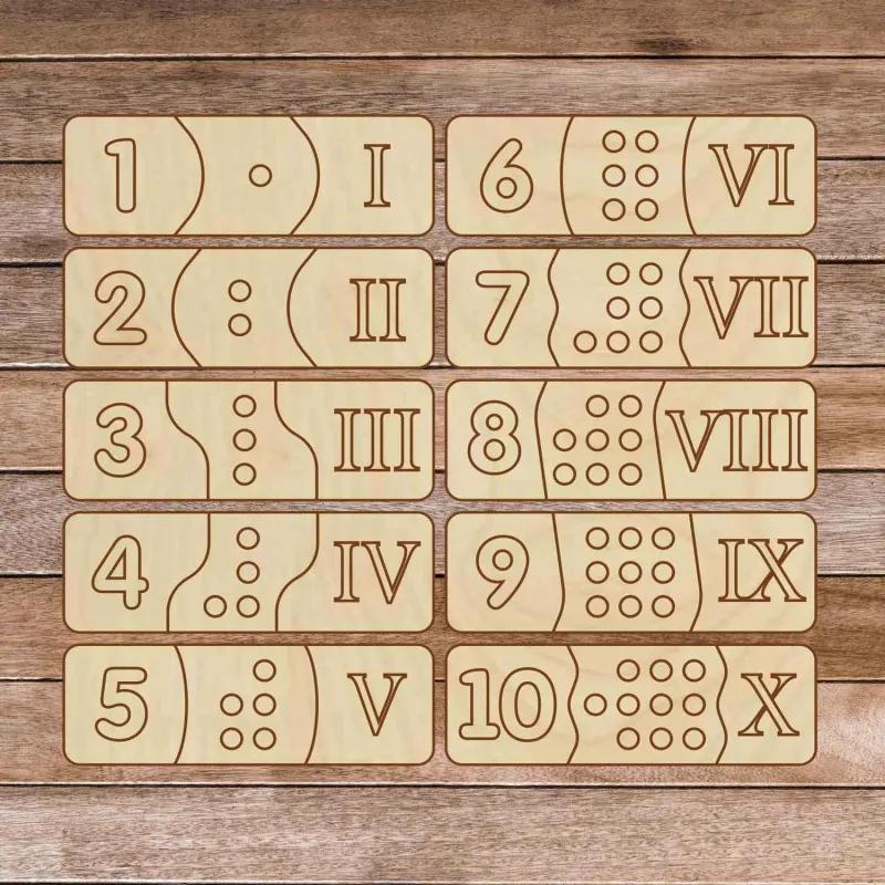 Detská drevená skladačka - Rímske číslice 30 dielikov  | SENTOP H003