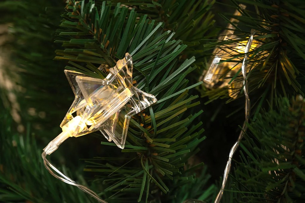 Bestent Svetielka na baterky 10LED 1,8m teplá biela Hviezdy