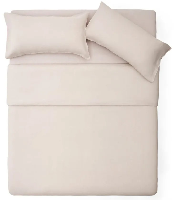 Obliečky sivobéžové na jednolôžko/predĺžené s prímesou ľanu 150x220 cm Simmel – Kave Home