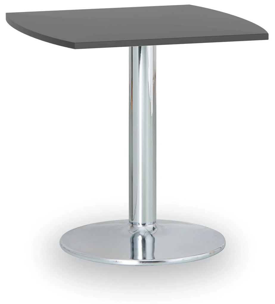 Konferenčný stolík ZEUS II, 660x660 mm, chrómovaná podnož, doska grafit