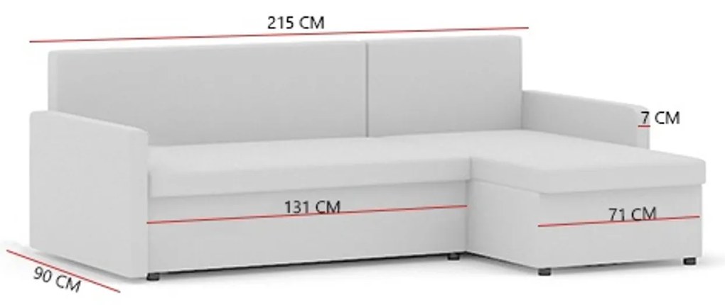 Rozkladacia rohová sedacia súprava MILTON model 2 Čierna/sivá