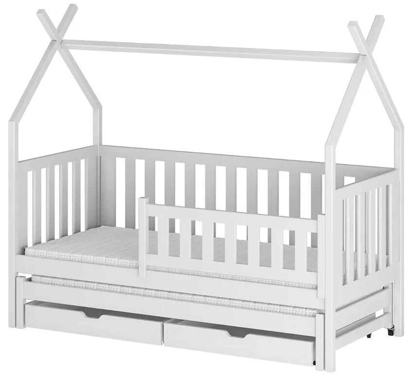Posteľ Domček Tytus 90x200 biela