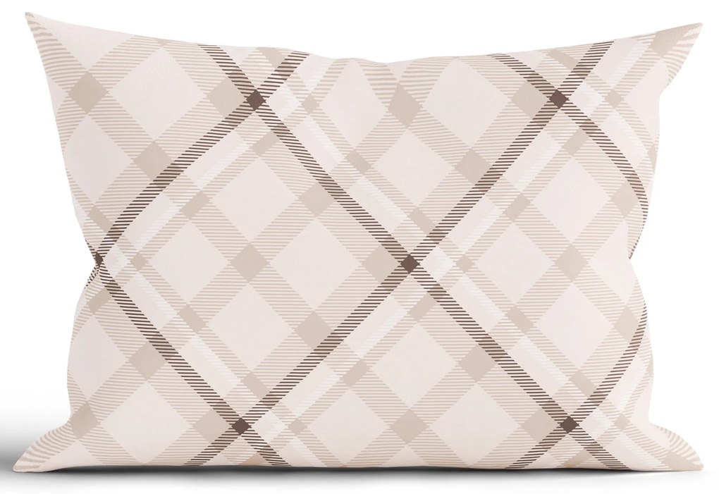 Bavlnená obliečka na vankúš Renforcé 50 × 70 cm - Káro krémové